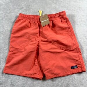Patagonia 7" Baggies Shorts Boys L (12)‎ Orange Mesh Lined Drawstring Outdoor